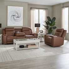 Beckham Power Recline Set with Sofa & Recliner - Aline Saddle Brown Leather