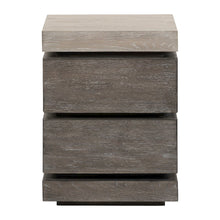 Piedmont Chairside Table, Hidden Drawers - Charcoal with Ash Tops Oak Wood