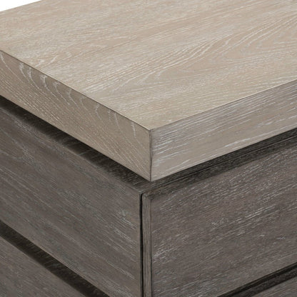 Piedmont Chairside Table, Hidden Drawers - Charcoal with Ash Tops Oak Wood