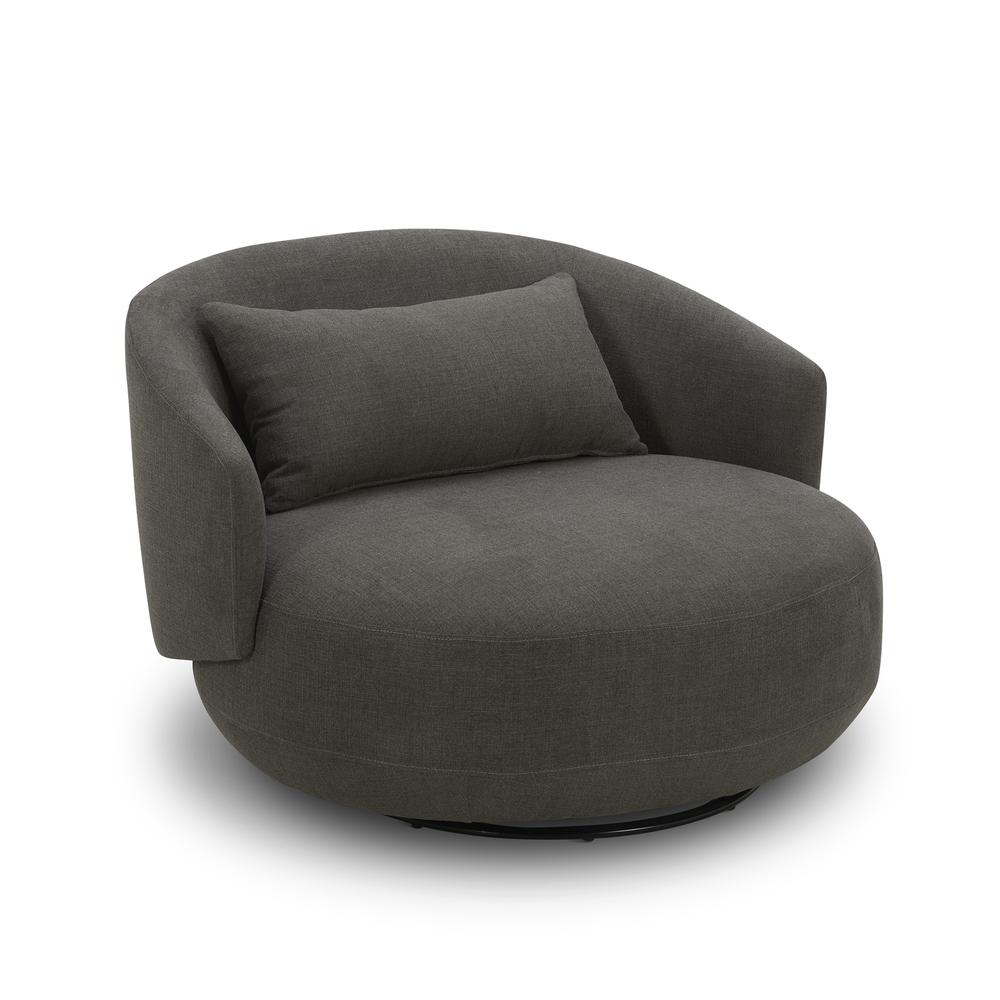 Uph Swivel Cuddler Chair - Charcoal Eclectic Multi in Charcoal
