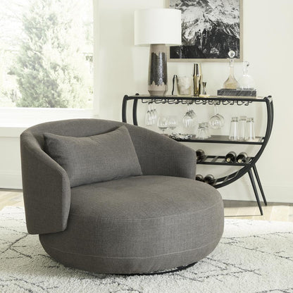 Uph Swivel Cuddler Chair - Charcoal Eclectic Multi in Charcoal