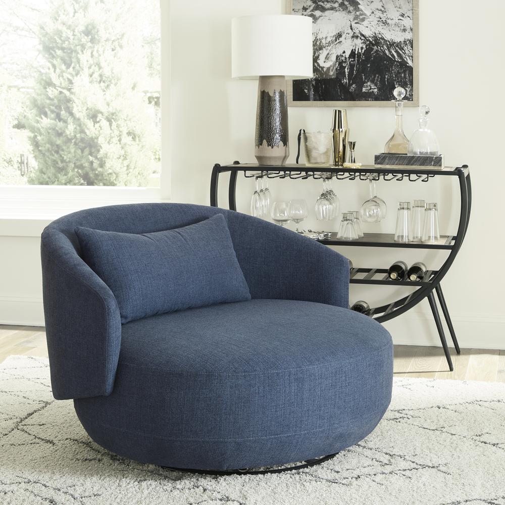 Uph Swivel Cuddler Chair - Midnight Eclectic Multi in Charcoal