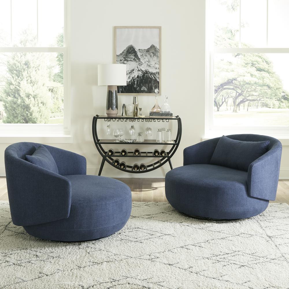 Uph Swivel Cuddler Chair - Midnight Eclectic Multi in Charcoal