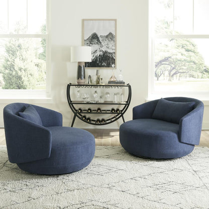 Uph Swivel Cuddler Chair - Midnight Eclectic Multi in Charcoal