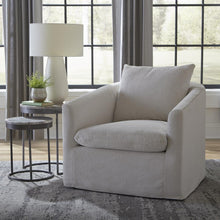 Uph Swivel Accent Chair - Ivory Eclectic White in Ivory Upholstery