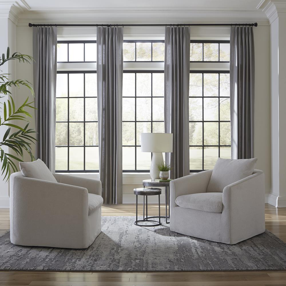 Uph Swivel Accent Chair - Ivory Eclectic White in Ivory Upholstery