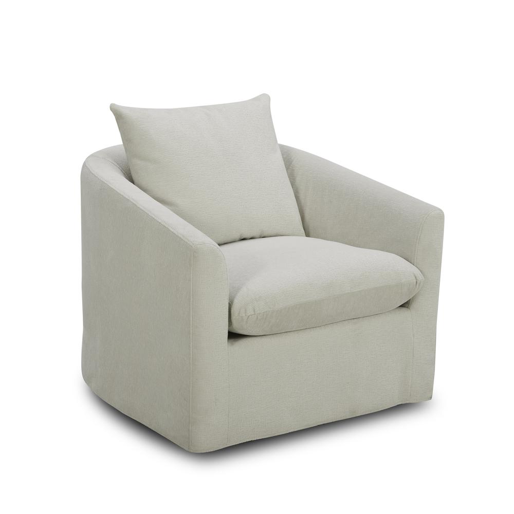 Uph Swivel Accent Chair - Ivory Eclectic White in Ivory Upholstery