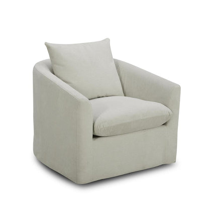Uph Swivel Accent Chair - Ivory Eclectic White in Ivory Upholstery
