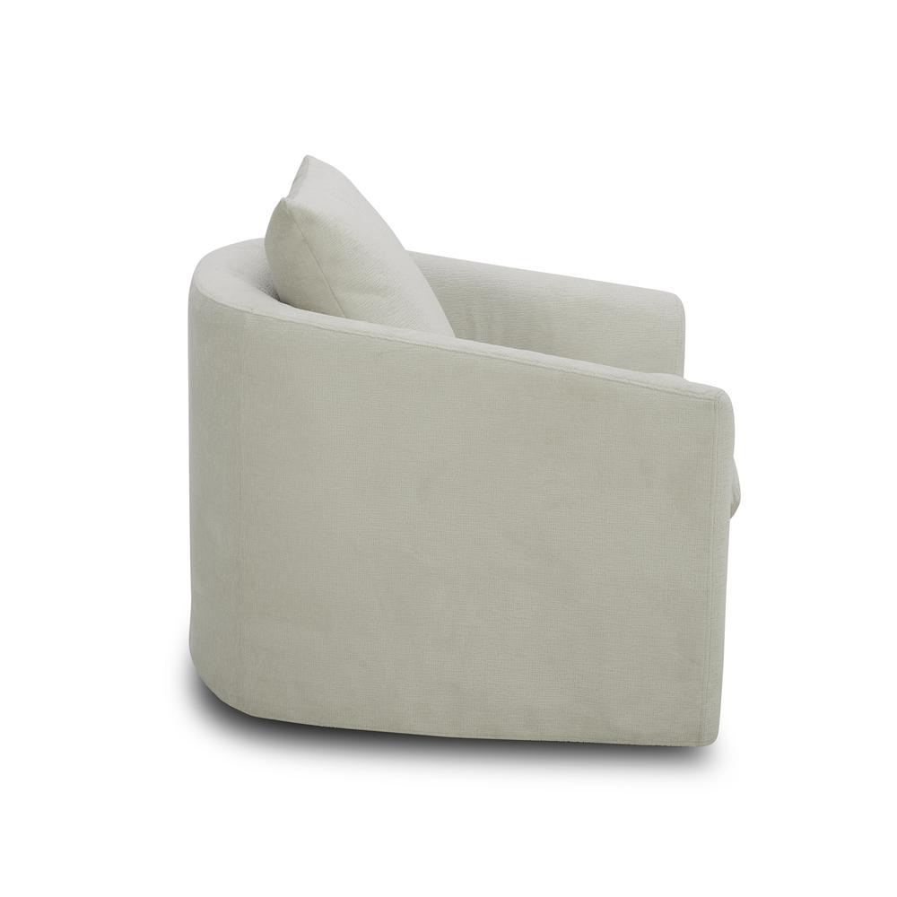 Uph Swivel Accent Chair - Ivory Eclectic White in Ivory Upholstery