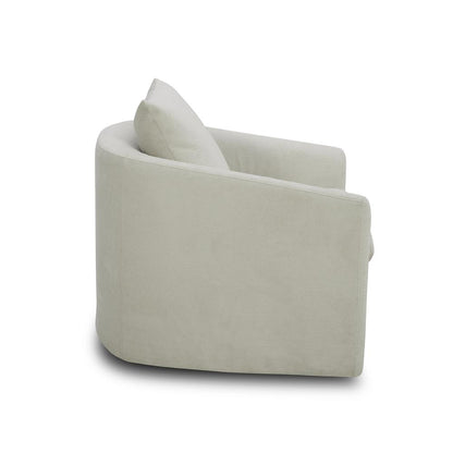 Uph Swivel Accent Chair - Ivory Eclectic White in Ivory Upholstery