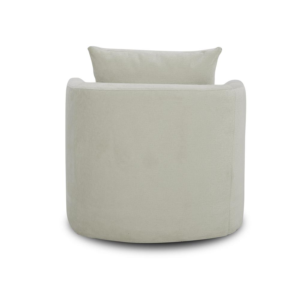 Uph Swivel Accent Chair - Ivory Eclectic White in Ivory Upholstery