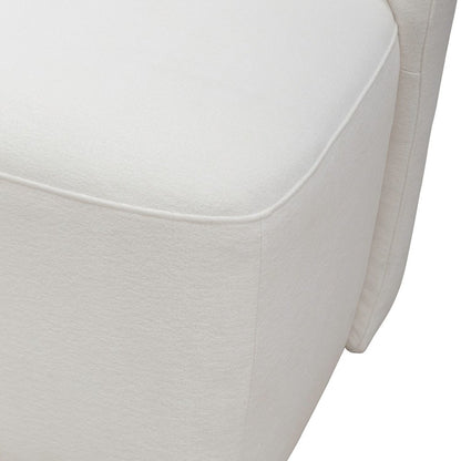 Accent Dining Chair with Castors - Rounded Back - Ivory Upholstry