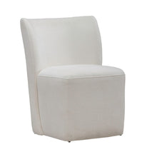 Accent Dining Chair with Castors - Rounded Back - Ivory Upholstry