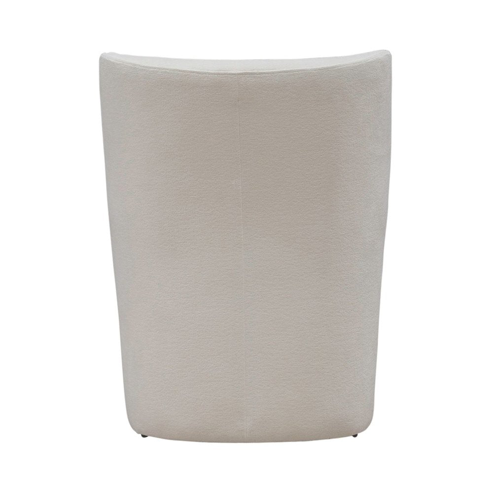 Accent Dining Chair with Castors - Rounded Back - Ivory Upholstry