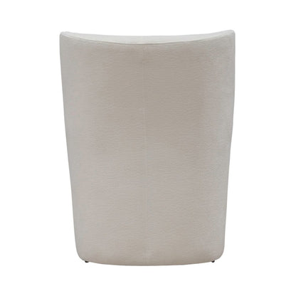 Accent Dining Chair with Castors - Rounded Back - Ivory Upholstry