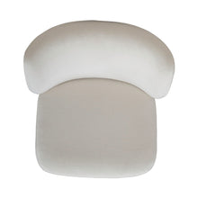 Accent Dining Chair with Castors - Rounded Back - Ivory Upholstry