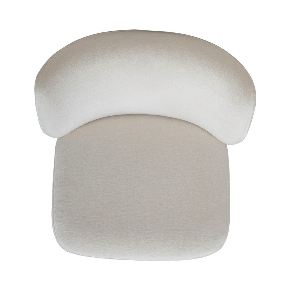 Accent Dining Chair with Castors - Rounded Back - Ivory Upholstry
