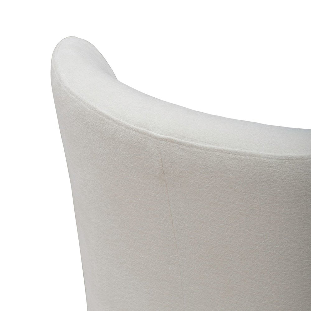 Accent Dining Chair with Castors - Rounded Back - Ivory Upholstry