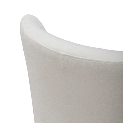 Accent Dining Chair with Castors - Rounded Back - Ivory Upholstry