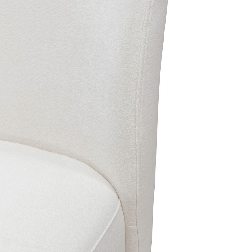 Accent Dining Chair with Castors - Rounded Back - Ivory Upholstry