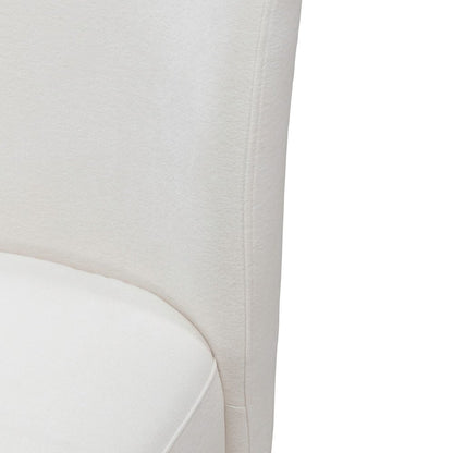 Accent Dining Chair with Castors - Rounded Back - Ivory Upholstry