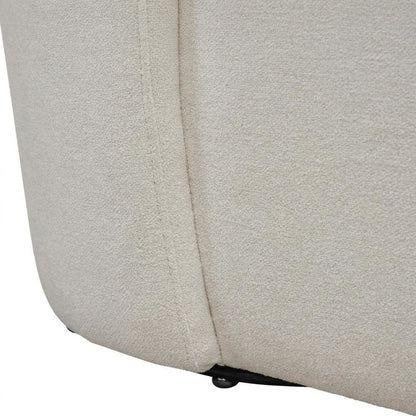 Solid Wood Upholstered Accent Dining Chair with Castors, Eclectic Style, White