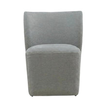 Solid Wood Upholstered Accent Dining Chair with Castors, Eclectic Style, Gray