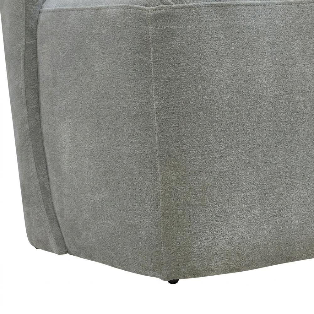 Solid Wood Upholstered Accent Dining Chair with Castors, Eclectic Style, Gray