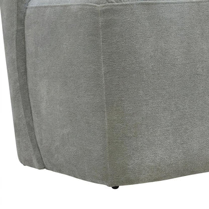 Solid Wood Upholstered Accent Dining Chair with Castors, Eclectic Style, Gray