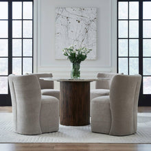 Accent Dining Chair with Castors - Rounded Back - Truffle Upholstry