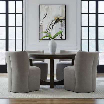 Accent Dining Chair with Castors - Rounded Back - Truffle Upholstry