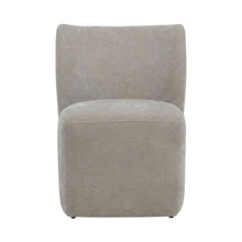 Solid Wood Upholstered Accent Dining Chair with Castors, Eclectic Style, Brown