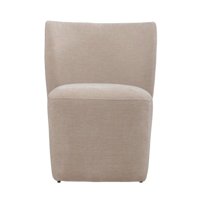 Accent Dining Chair with Castors - Rounded Back - Wicker Upholstry