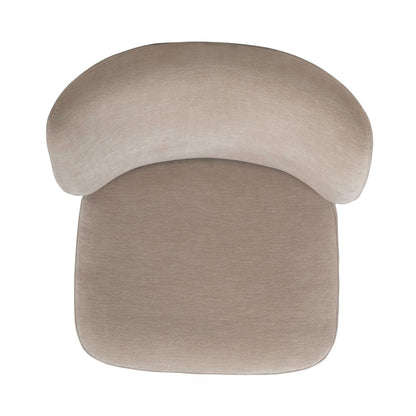 Accent Dining Chair with Castors - Rounded Back - Wicker Upholstry