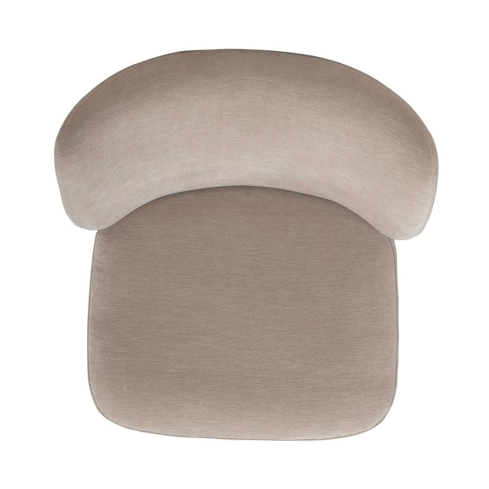 Accent Dining Chair with Castors - Rounded Back - Wicker Upholstry