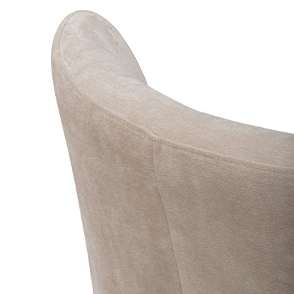 Accent Dining Chair with Castors - Rounded Back - Wicker Upholstry