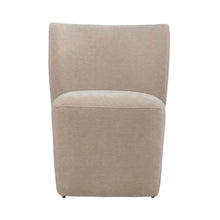 Solid Wood Upholstered Accent Dining Chair with Castors, Eclectic Style, Brown