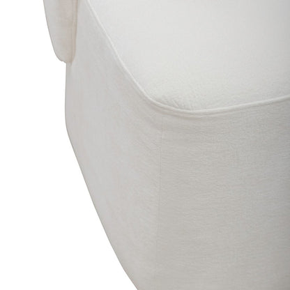 Accent Dining Chair with Castors - Rounded Arm - Ivory Upholstry