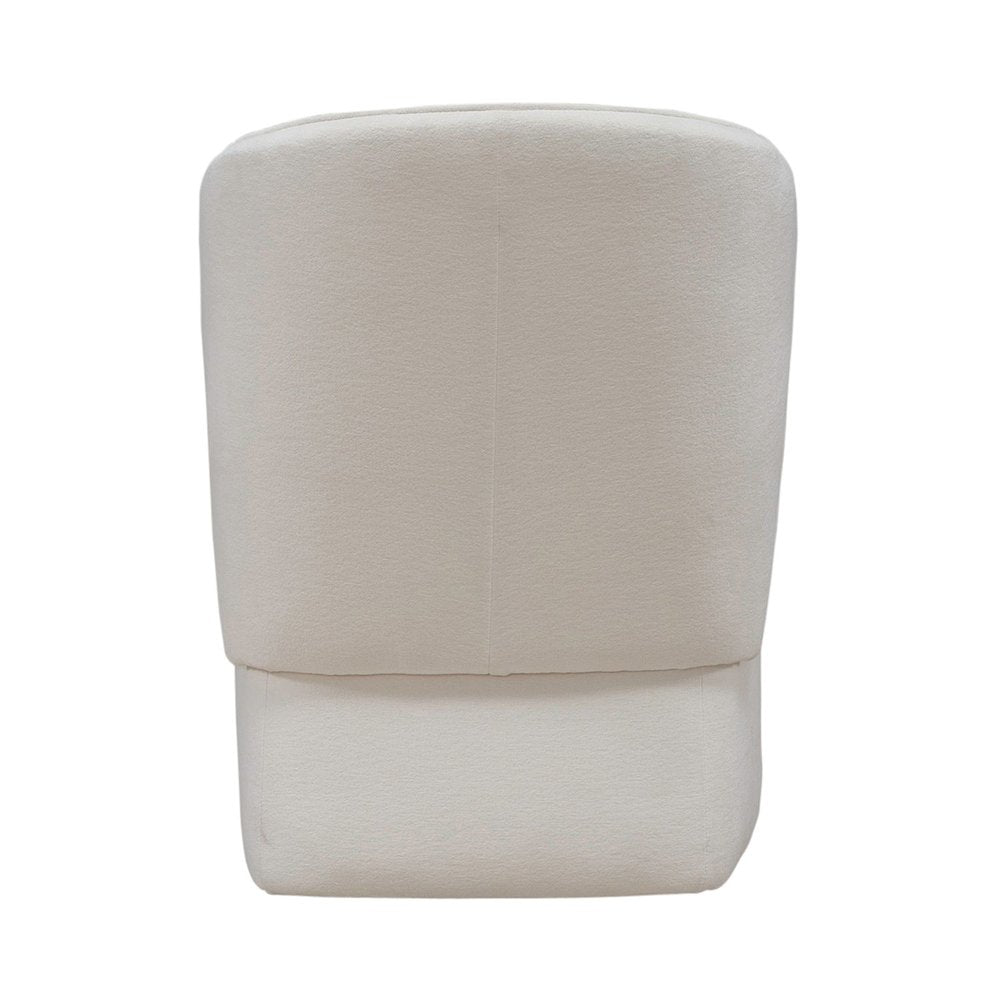 Accent Dining Chair with Castors - Rounded Arm - Ivory Upholstry