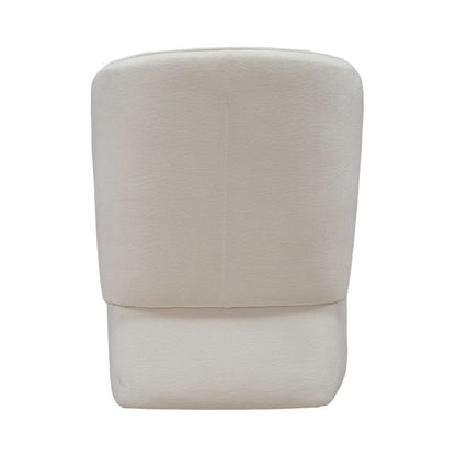 Accent Dining Chair with Castors - Rounded Arm - Ivory Upholstry
