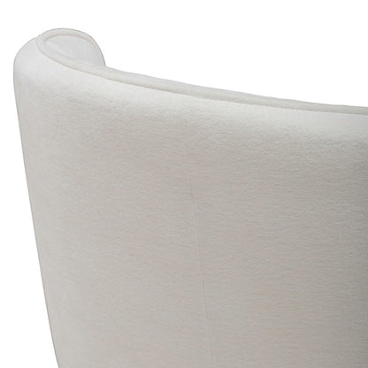 Accent Dining Chair with Castors - Rounded Arm - Ivory Upholstry