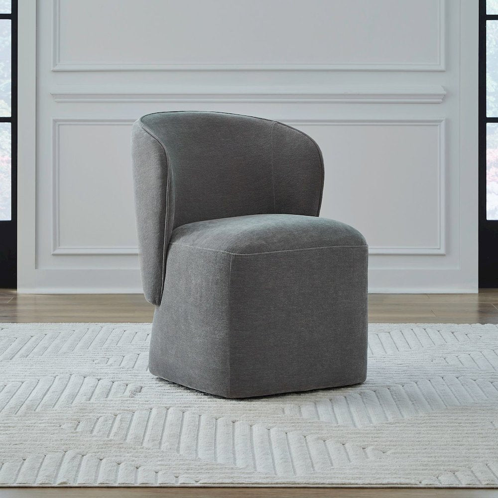 Accent Dining Chair with Castors - Rounded Arm - Sapphire Upholstry