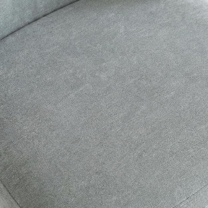 Solid Wood Upholstered Accent Dining Chair with Castors, Eclectic Style, Gray