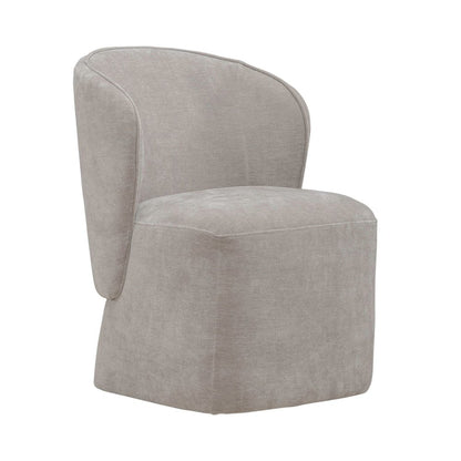 Accent Dining Chair with Castors - Rounded Arm - Truffle Upholstry