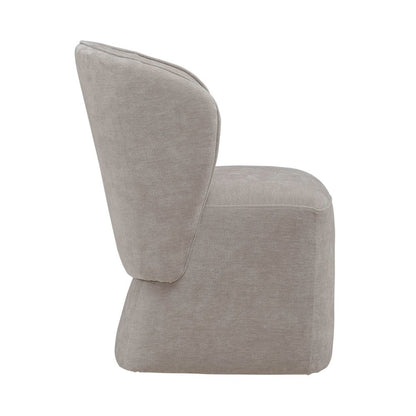 Accent Dining Chair with Castors - Rounded Arm - Truffle Upholstry