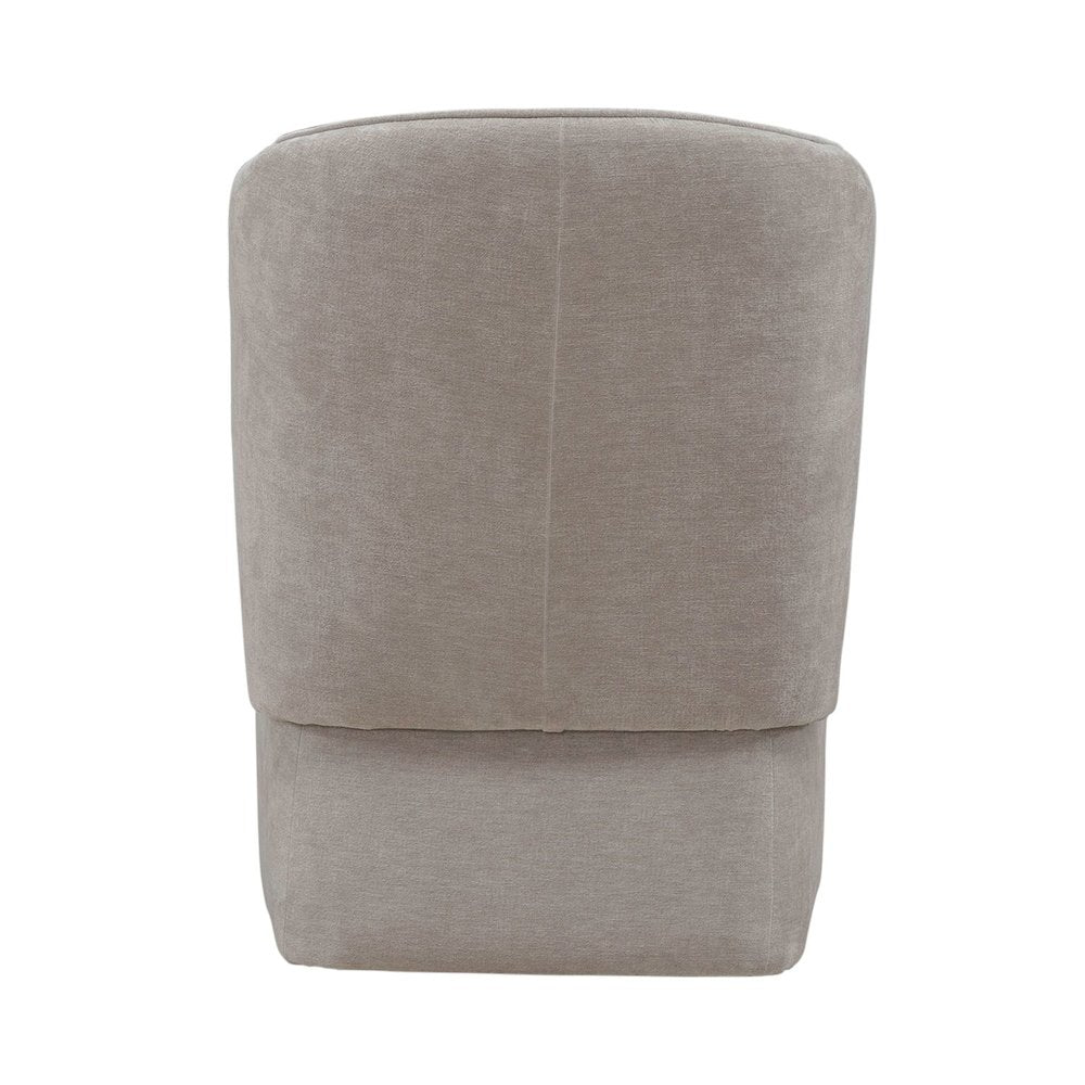 Accent Dining Chair with Castors - Rounded Arm - Truffle Upholstry