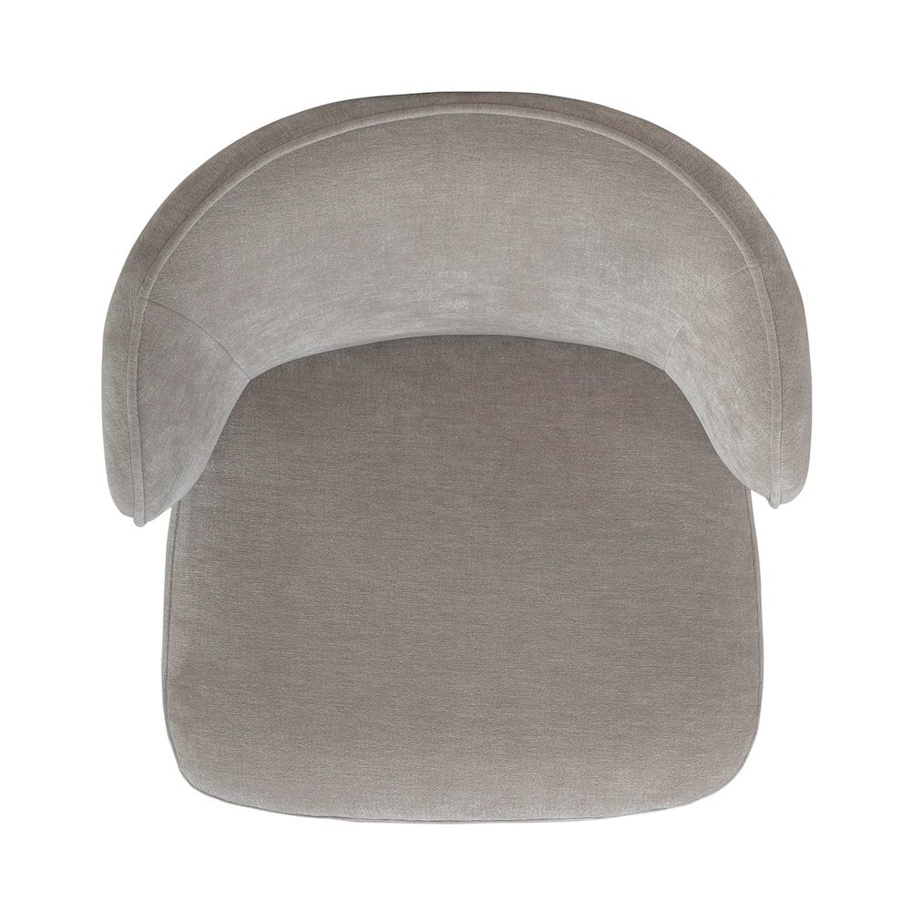 Accent Dining Chair with Castors - Rounded Arm - Truffle Upholstry