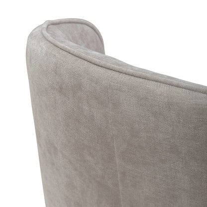 Accent Dining Chair with Castors - Rounded Arm - Truffle Upholstry