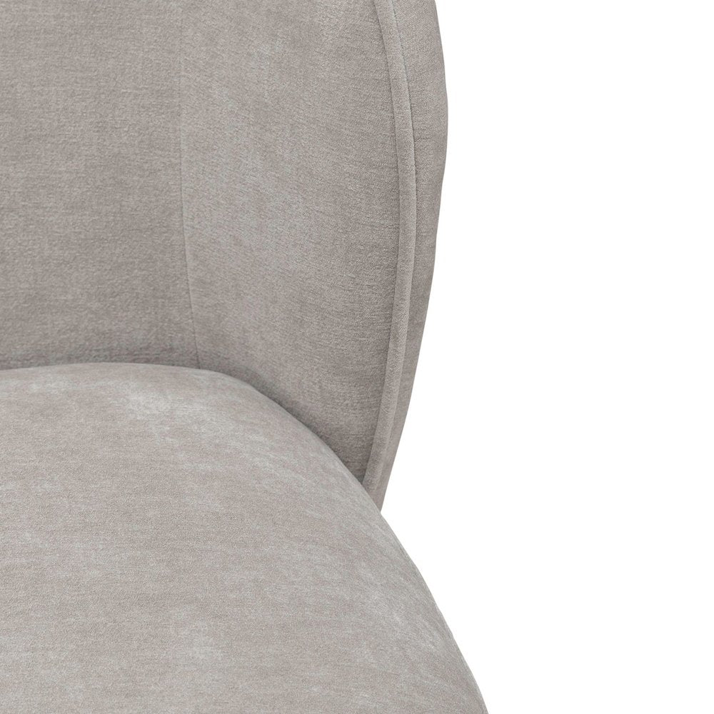 Accent Dining Chair with Castors - Rounded Arm - Truffle Upholstry