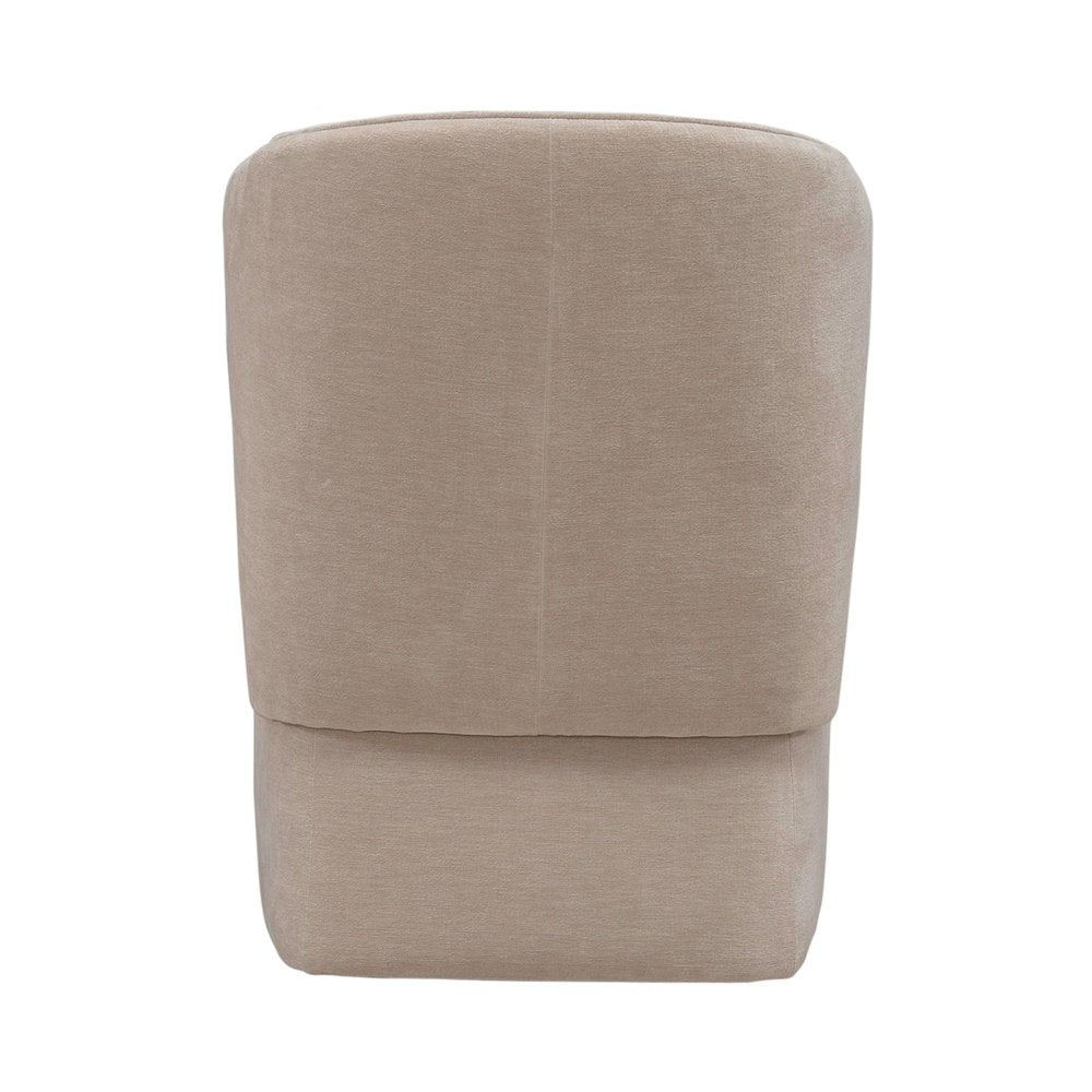 Accent Dining Chair with Castors - Rounded Arm - Wicker Upholstry